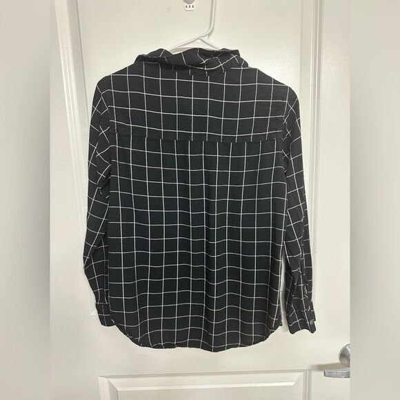 Abercrombie & Fitch Boyfriend Shirt Size M Black Grid | Send Me an Offer - Picture 3 of 4